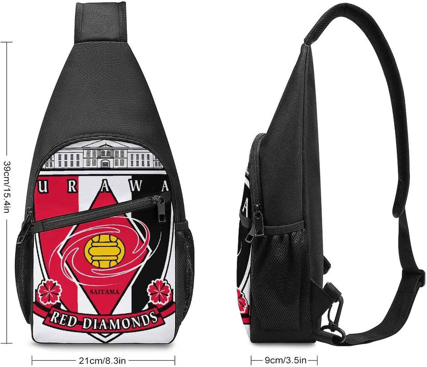 Urawa Red Diamonds Shoulder Bag, Crossbody Bag, Sports, Large Capacity, School Bag, Backpack Bag, Events, Anime, Moe Goods, Multifunctional, Work or School, Travel, Lightweight, Unisex, Gift