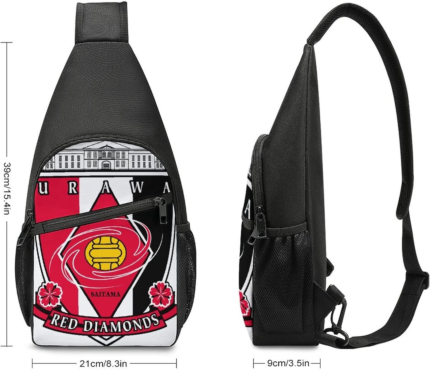 Urawa Red Diamonds Shoulder Bag, Crossbody Bag, Sports, Large Capacity, School Bag, Backpack Bag, Events, Anime, Moe Goods, Multifunctional, Work or School, Travel, Lightweight, Unisex, Gift