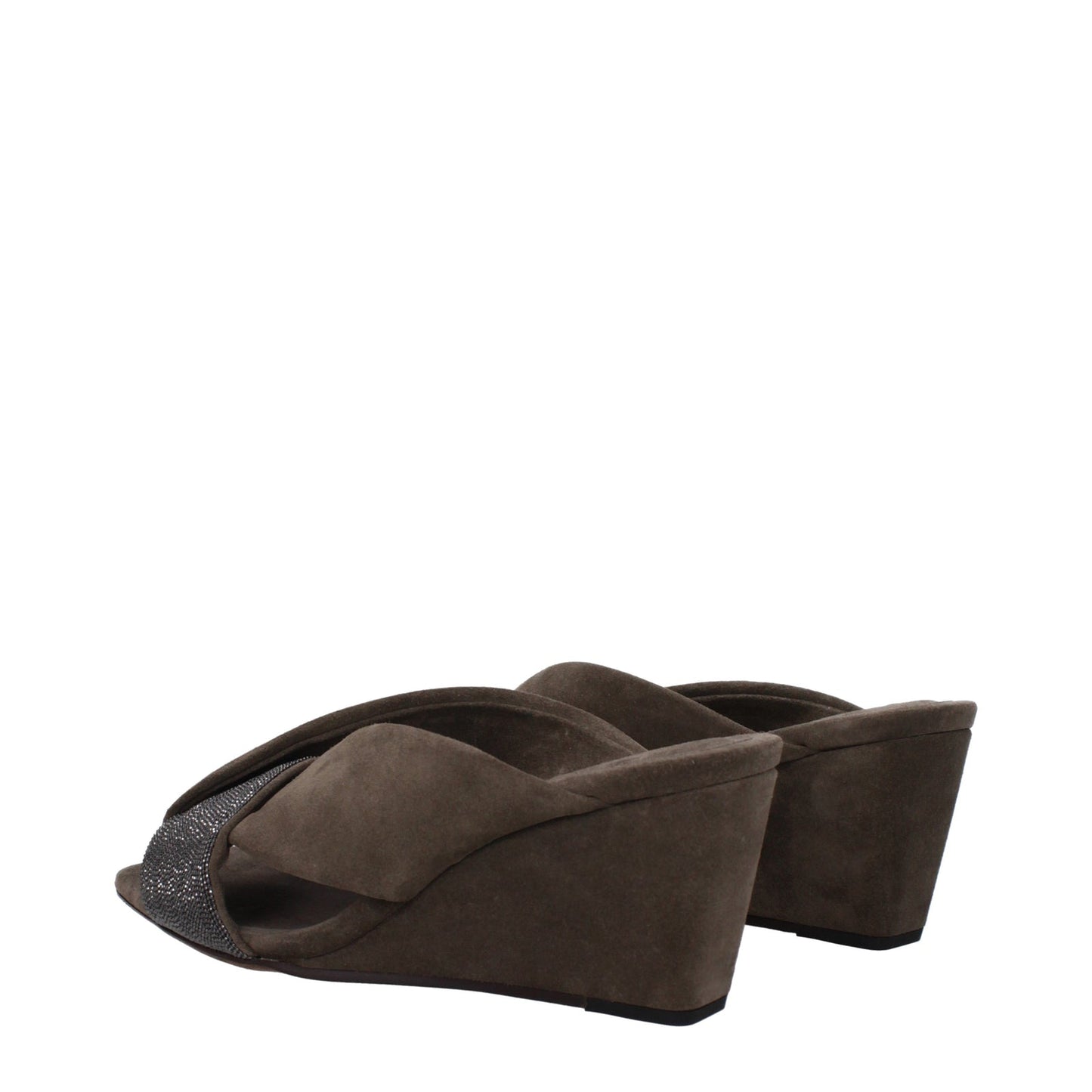 Brunello Cucinelli Zeppe Woman Suede Grey - Image 4