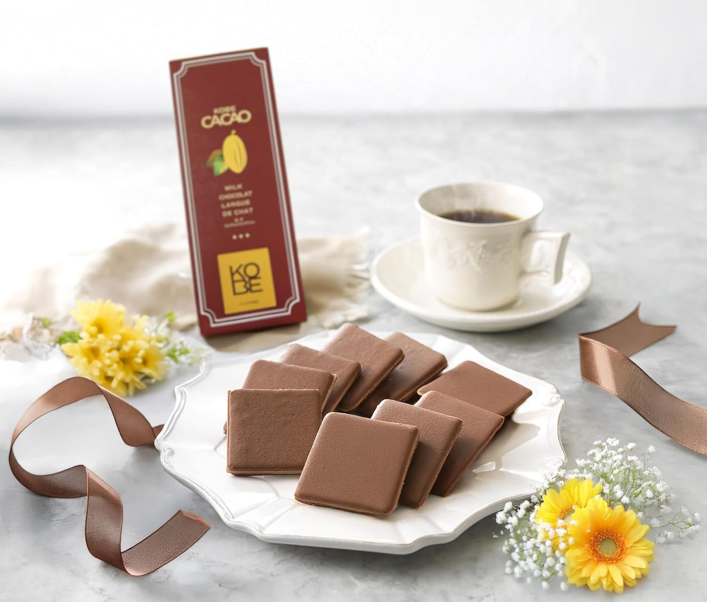 Konditorei Kobe Langdosha Milk Chocolate Cookies, 9-Piece Set, Popular, Pre-order, Individually Wrapped, Souvenir, Gift, Present, Sweets [Delicate sweetness of bittersweet cocoa dough and milk