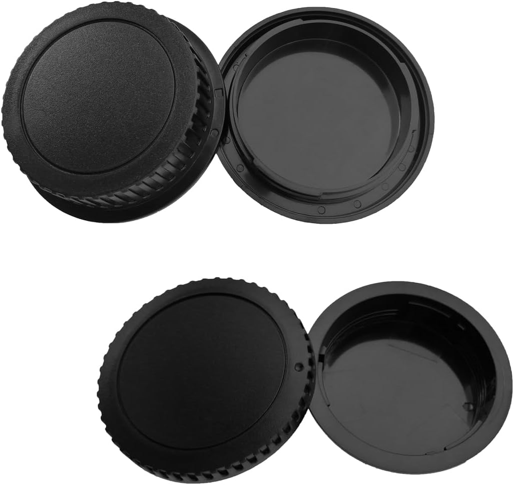 Body Cap and Rear Lens Cap Cover for Canon EOS EF EF-S Mount Camera T7 T6 90D 80D 77D 70D 60D 5D 1DX 5D 7D / 6D Mark II III 200D Rebel SL3 SL2 T8i T7i T6i T6S T5i T5 T4i T3 T2ii T1i [2i ] Set]