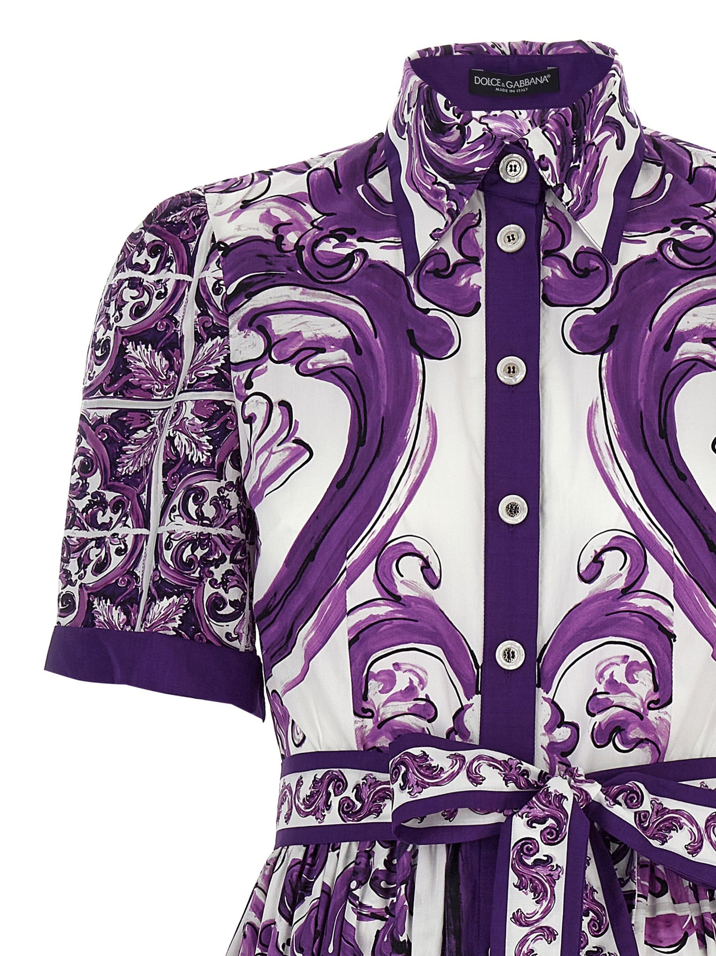 Dolce  Gabbana Dolce＆Gabbana 'Maiolica' Print Chemisierドレス - Image 4