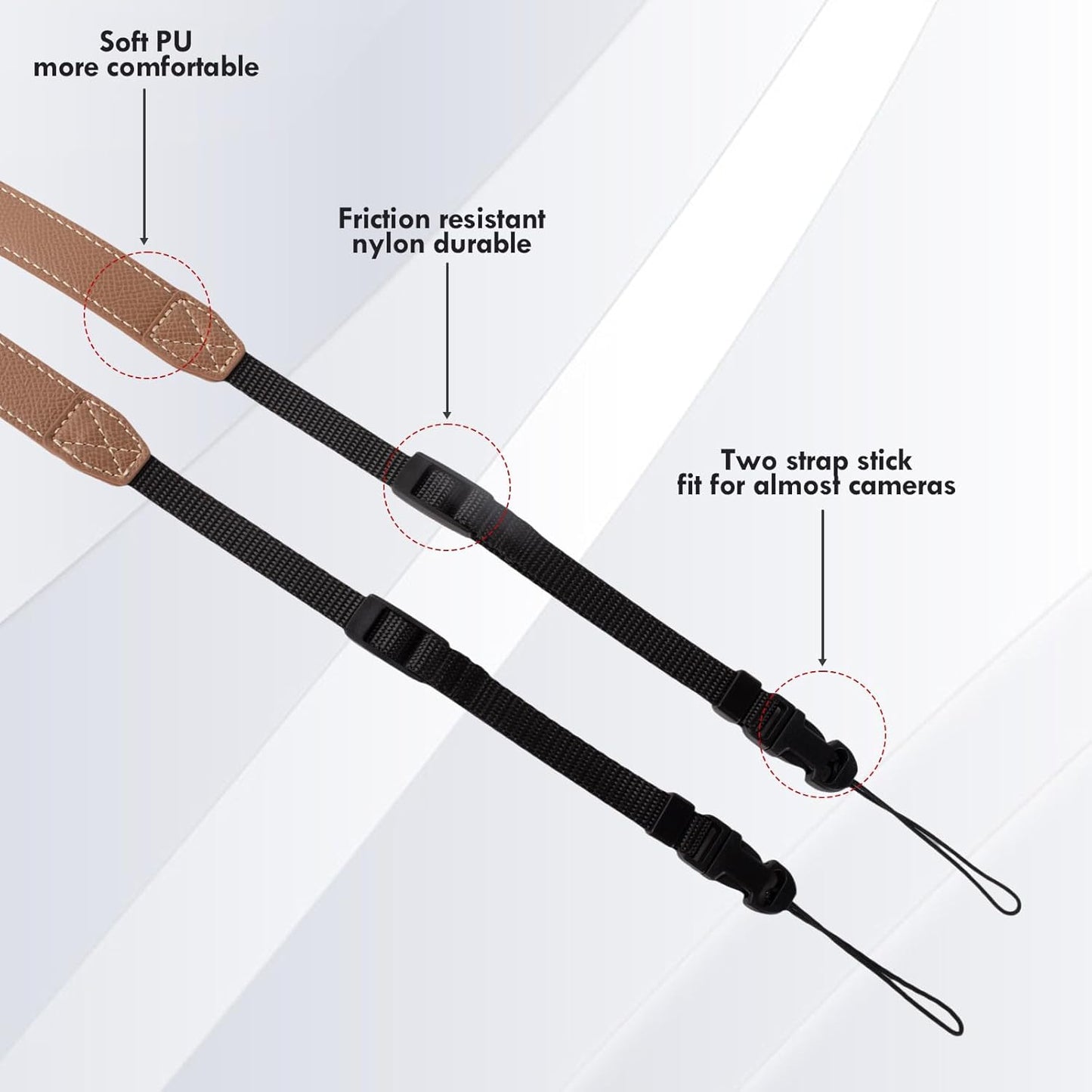 [VOVMOEYA] Camera Strap, Camera Neck Strap for Fujifilm/for Nikon/for Canon/for Sony/for Panasonic Shoulder Strap for G7X MARKIII, Compact Camera, SLR Mirrorless, Digital Camera, Stylish, Cross-body