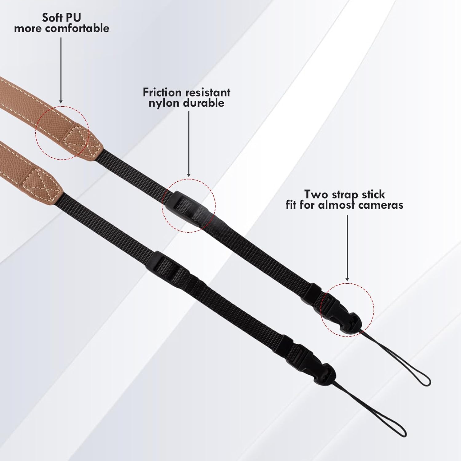 [VOVMOEYA] Camera Strap, Camera Neck Strap for Fujifilm/for Nikon/for Canon/for Sony/for Panasonic Shoulder Strap for G7X MARKIII, Compact Camera, SLR Mirrorless, Digital Camera, Stylish, Cross-body