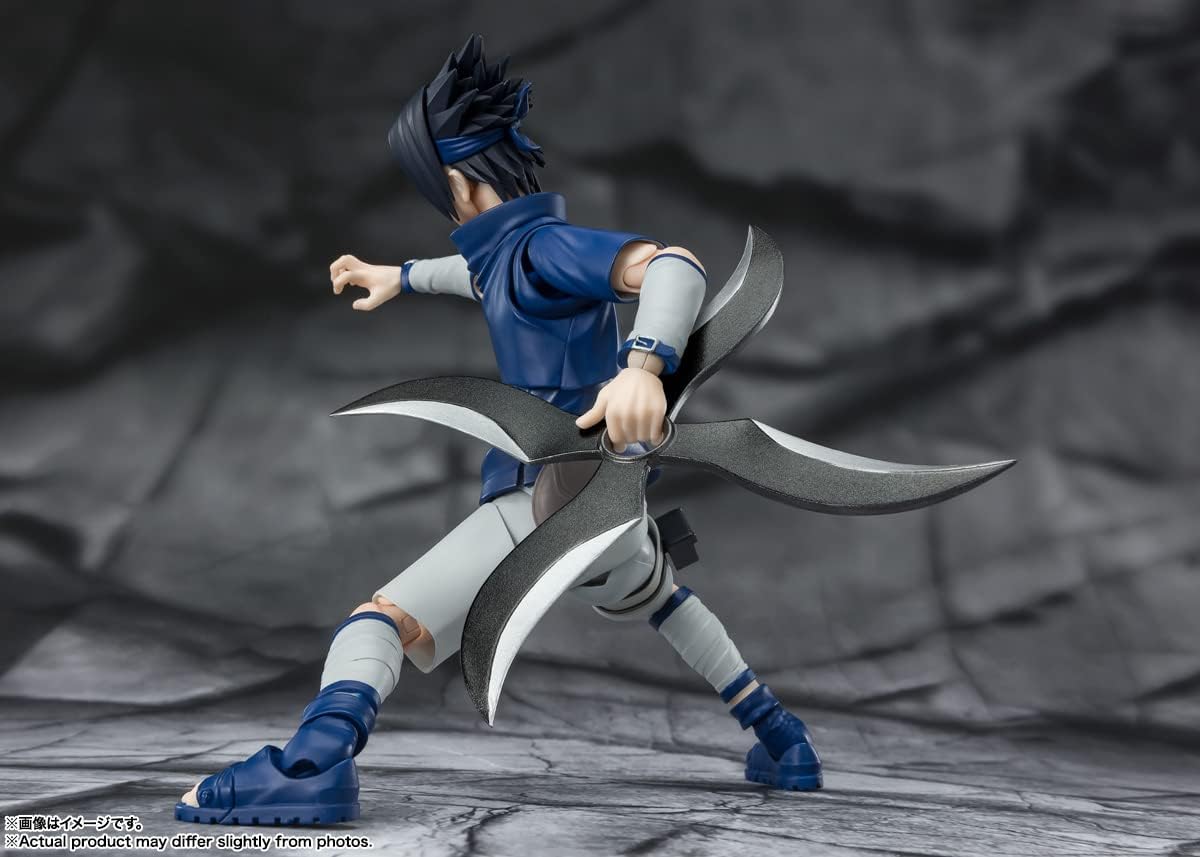 S.H. Figuarts Naruto Uchiha Sasuke Uchiha Blood Genius Ninja, Approx. 5.3 inches (135 mm), ABS & PVC Pre-painted Action Figure BAS64937