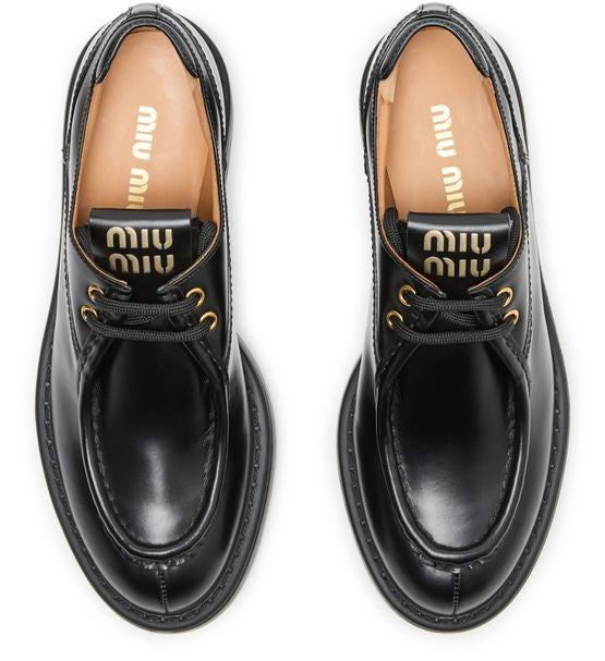 MIU MIU Leather lace-up shoes - Image 4