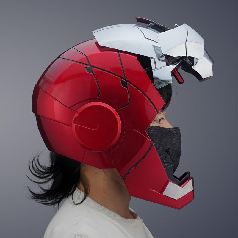 Marvel Studios MK5 Tony Stark Automatic Opening and Closing Iron Man Mask, Mark 5 Helmet, Wearable, LED, Cosplay, Electric, Moving, Automatic