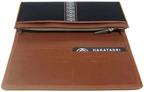 Fukuoka Prefecture Traditional Crafts Hakata Weave Hakata-ori Single Doku Long Wallet, Black