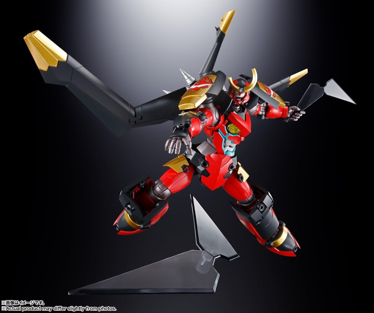 BANDAI SPIRITS Soul of Chogokin Gurren Lagann GX-107 Complete Transformation Combined Gurren Lagann & Large Slalom Giga Drill Set, Approx. 7.1 inches (180 mm), PVC & ABS & Die Cast, Painted Action