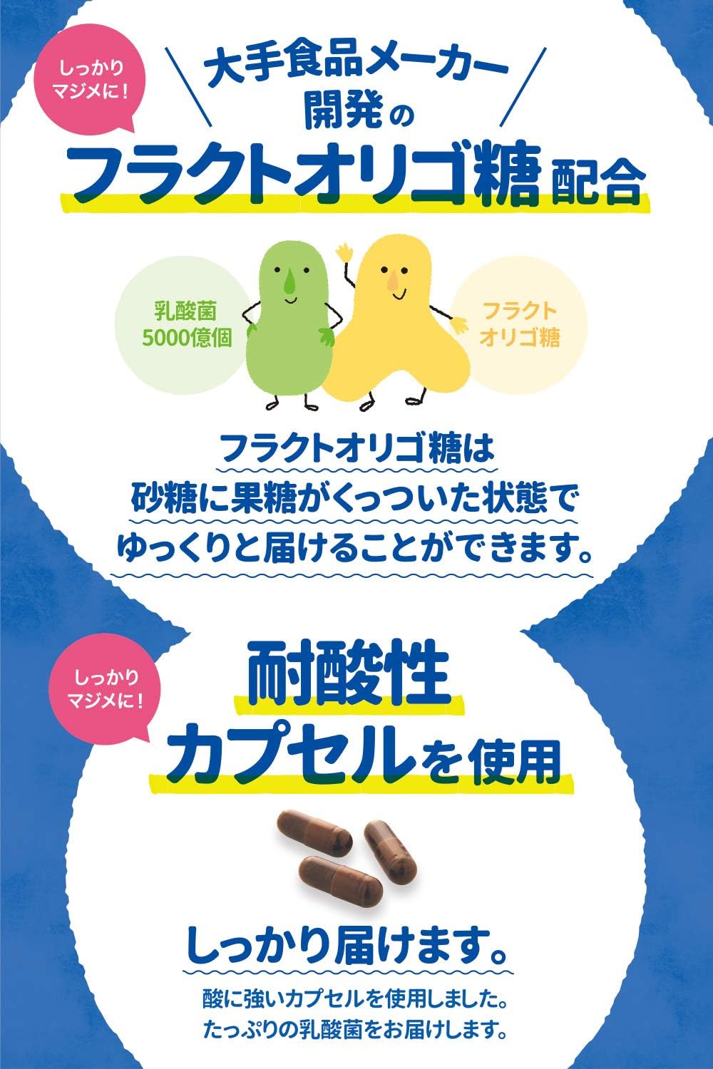 Fecalis Bacteria Capsules (500 billion in 1 capsule) Lactobacillus 15 Trillion Lactic Acid Bacteria Per Bag: Acid-resistant Capsules