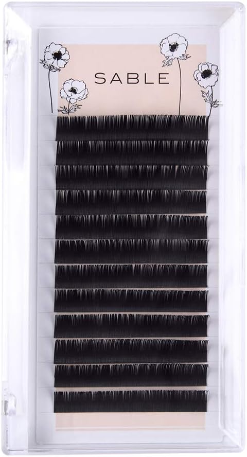 THREE JUICY Sable Eyelash Extensions J-Curl 0.006 inch (0.15 mm) (8mm) Thickness