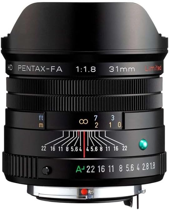 Pentax HD 31 mm F1.8 Limited Black Lens, Wide Angle Prime Lens [F1.8 Large-aperture Lens] [High Performance HD Coating] [SP Coating] [Round Diaphragm] [Machined Aluminum Body] (20210)