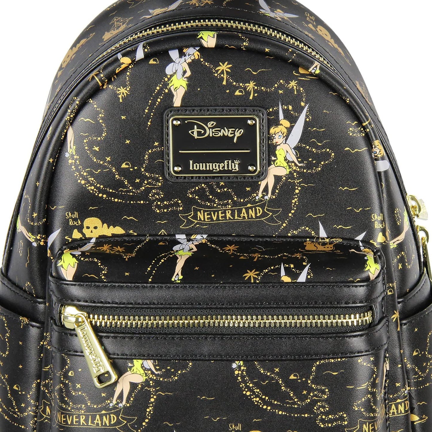 Loungefly Disney Tinkerbell Mapa del Tesoro de Nunca Jamás con Impresión Completa Un Poco de Polvo de Hadas Mini Mochila
