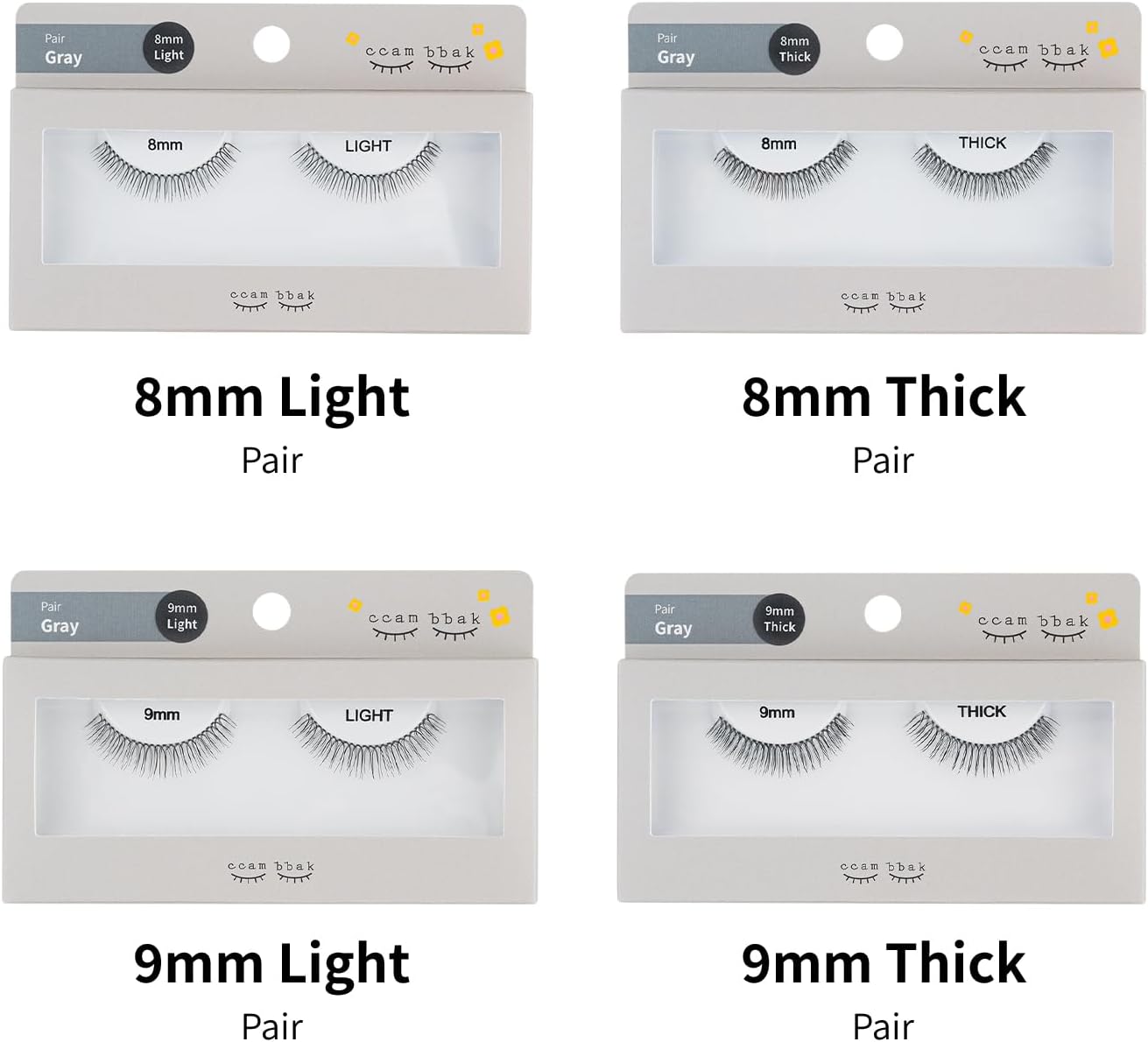 CCAMBBAK False Eyelash Extensions Semi-Permanent Idle Type 0.3 - 0.5 inches (8 - 12 mm), Matsueku Self Natural, Popular, DIY False Eyelash (8 mm, Light (Black))