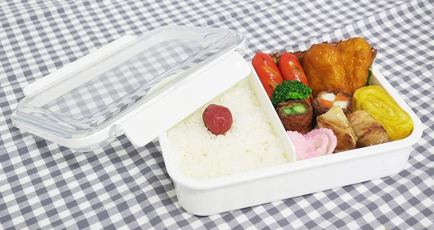 OSK Feel Easy Freezable Storage Bento Box, Tight Box with Divider, Navy, 27.6 fl oz (800 ml), Made in Japan, Dishwasher Safe, Microwave Safe, 2-Point Lock, Gasket, Leak Proof, Stylish, Simple