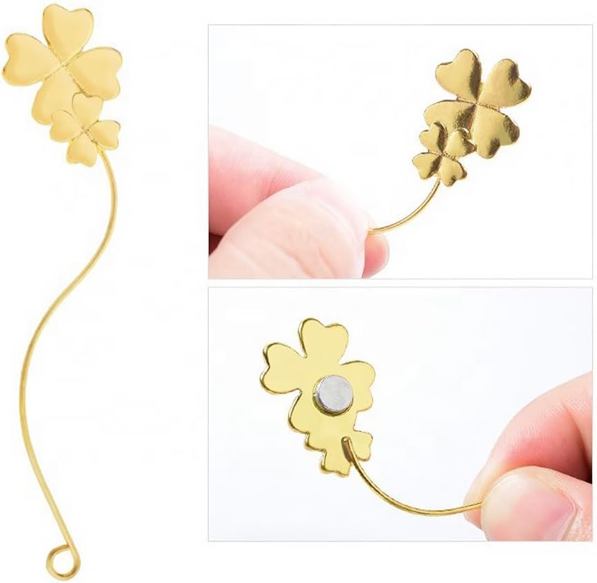 4pcs Flake Eyelash Display Stand Grafting Eyelash Fitting Device Eyelash Display Stand Eyelash Pattern Display Strip Magnetic Display Board Eyelash Shop Fitting Strip (2 Quatrefoil + 2*Rose)