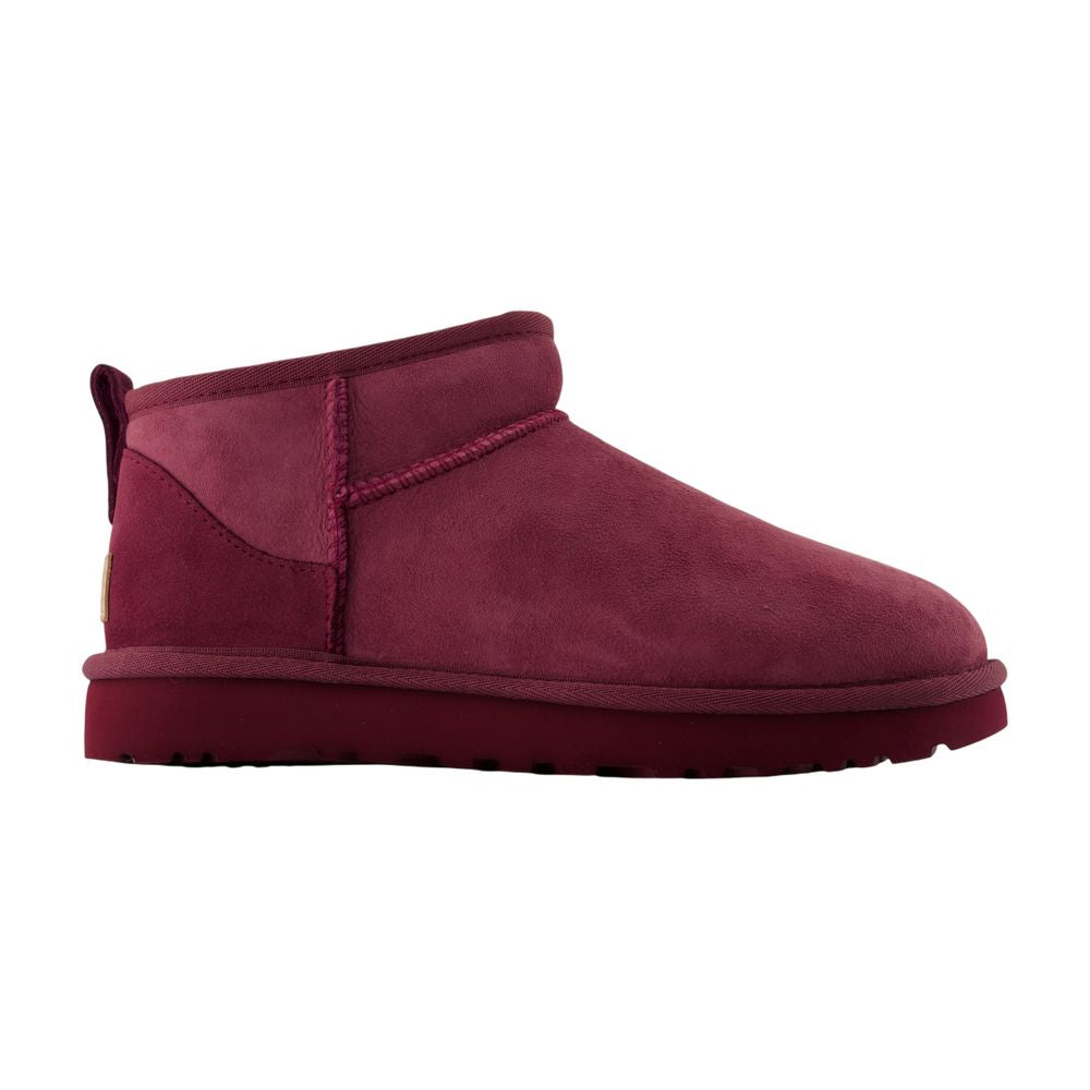 Ugg クラシック ウルトラ ミニ アンクル ブーツ Ugg レザー パープル - Image 4