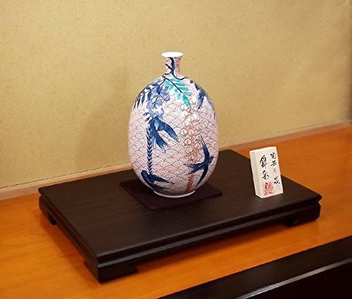 伝統工芸品｜染錦青海波藤燕絵壷｜有田焼・伊万里焼・高級陶器花瓶｜陶芸家藤井錦彩