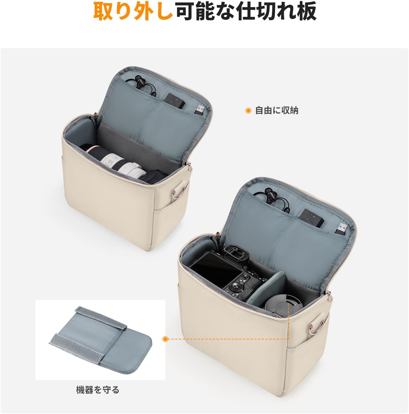 K&F Concept Camera Bag, Shoulder Bag, Camera Shoulder Bag, Stylish, SLR Camera Bag, 5 L Dividers, Water Repellent, Lightweight, Handbag/Shoulder Bag, Storage Bag for Camera Accessories, Small Items,