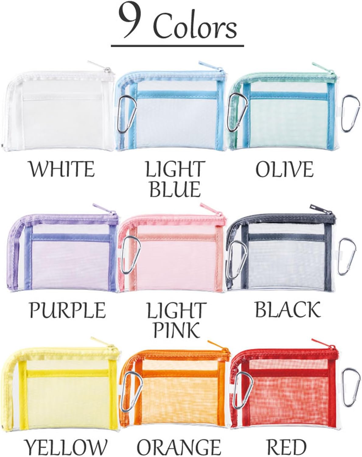 Clear Mini Pouch with Carabiner | Pressurikatsu Goods, Trading Card, Aksta, Can Badge Storage, Push Color, Mesh Pocket, Idol, Anime, Ota-Katsu, Showing Pouch,, purple, Simple