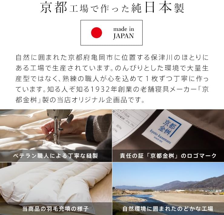 [Kyoto Kinmasu] Down Skin Comforter, Down Blanket, Single, Made in Japan, Washable, 85% White Down, 0.25 kg, Washable, Down Blanket, Duvet Cover, Made in Japan (Sakura Pink)