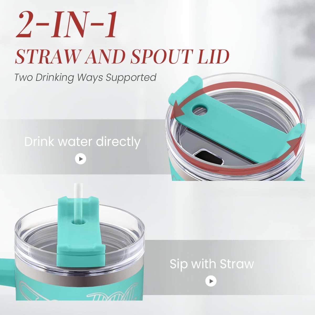 Regalos de enfermera para mujeres, vaso de enfermera con asa, taza de café de acero inoxidable de 40 onzas con tapa con pajilla, regalo de enfermería para enfermeras, regalo de agradecimiento para
