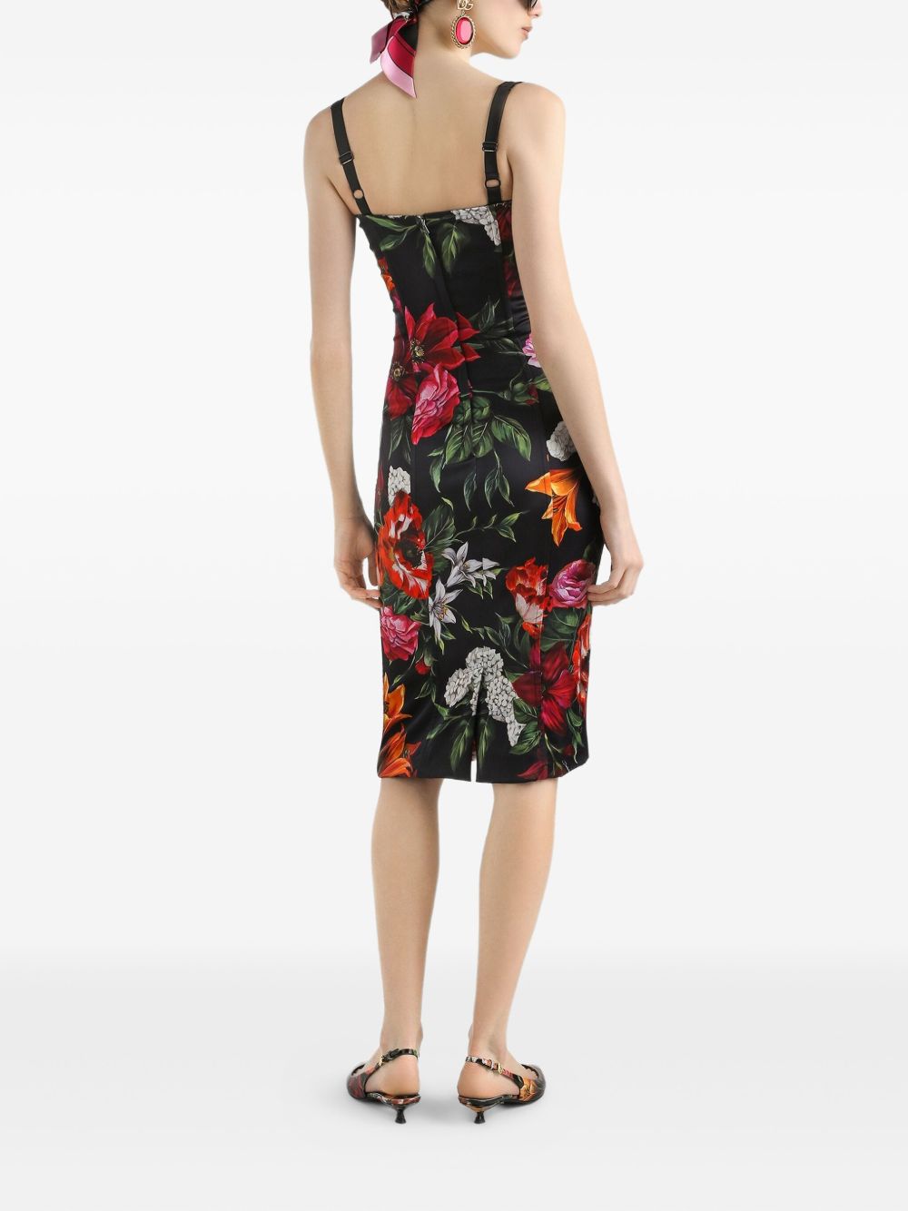 Dolce  Gabbana ドルチェ＆ガッバーナサテンプリントドレス - Image 4