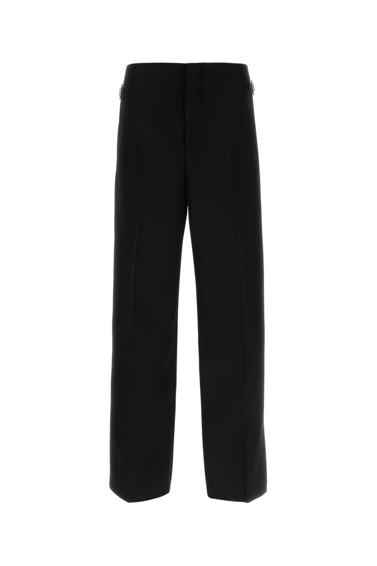 Alexander アレクサンダーマックイーンブラックウールワイドレッグパンツ - Image 4