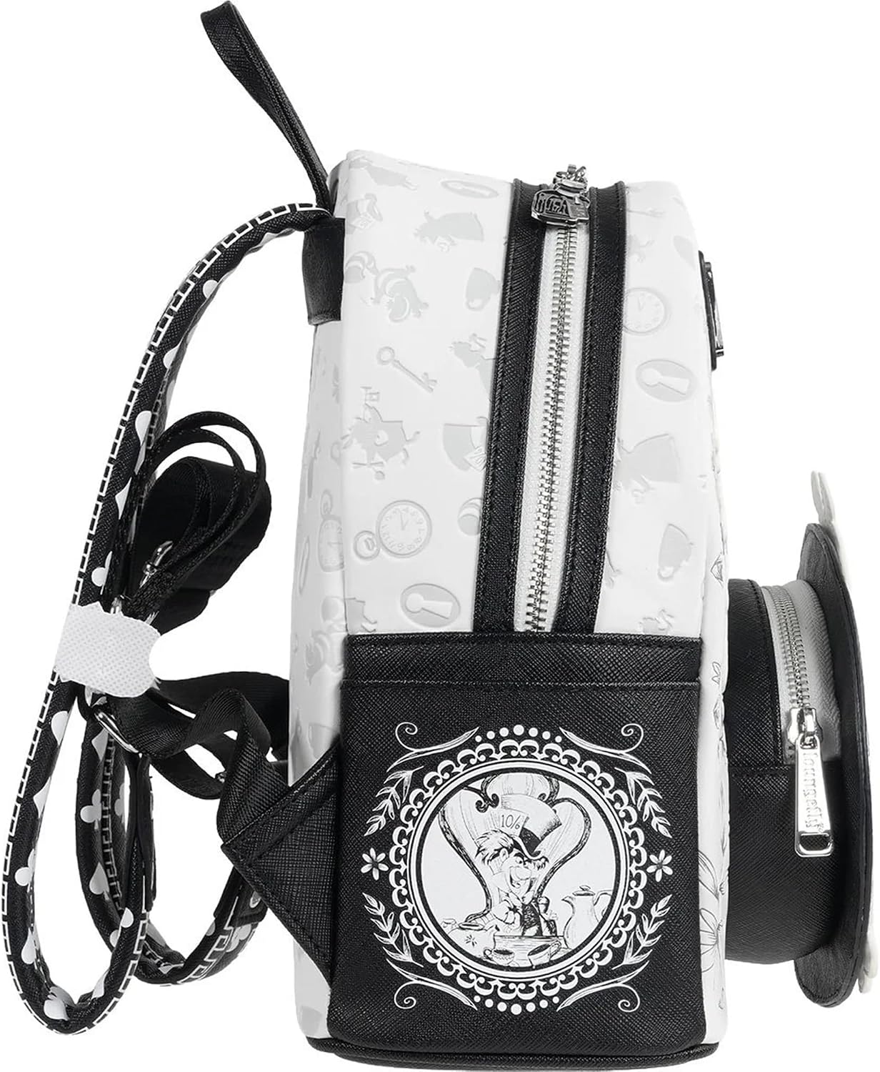 Loungefly Disney Alicia en el país de las maravillas - Mini-mochila | Piel sintética, detalles bordados y bordados, correas ajustables