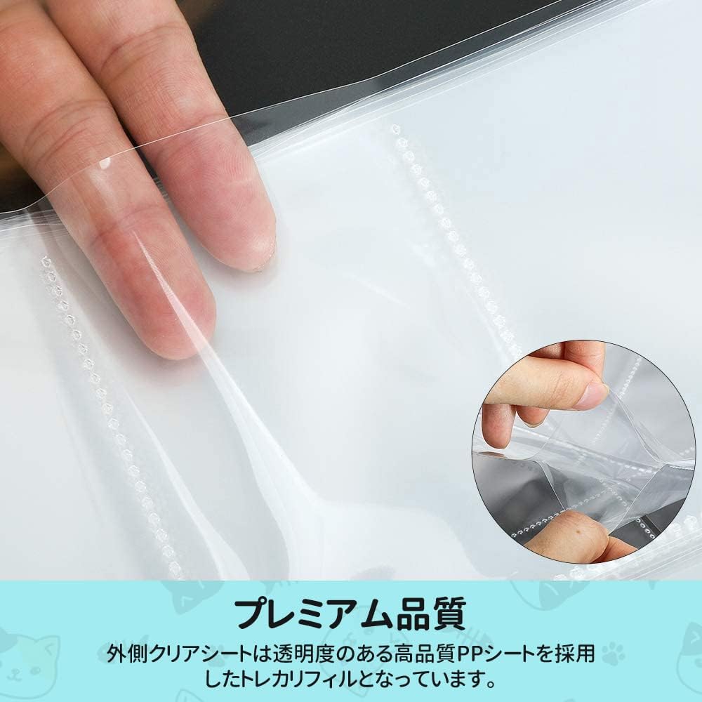 LIUDU Card Files, Trading Card File Binders, 50 Pieces, 9 Pocket Refills, 900 Card Storage, Supports 2 Holes, 3 Holes, 4 Holes, Pocket Size 2.7 x 3.5 inches (6.8 x 9 cm), Double Sided Storage,