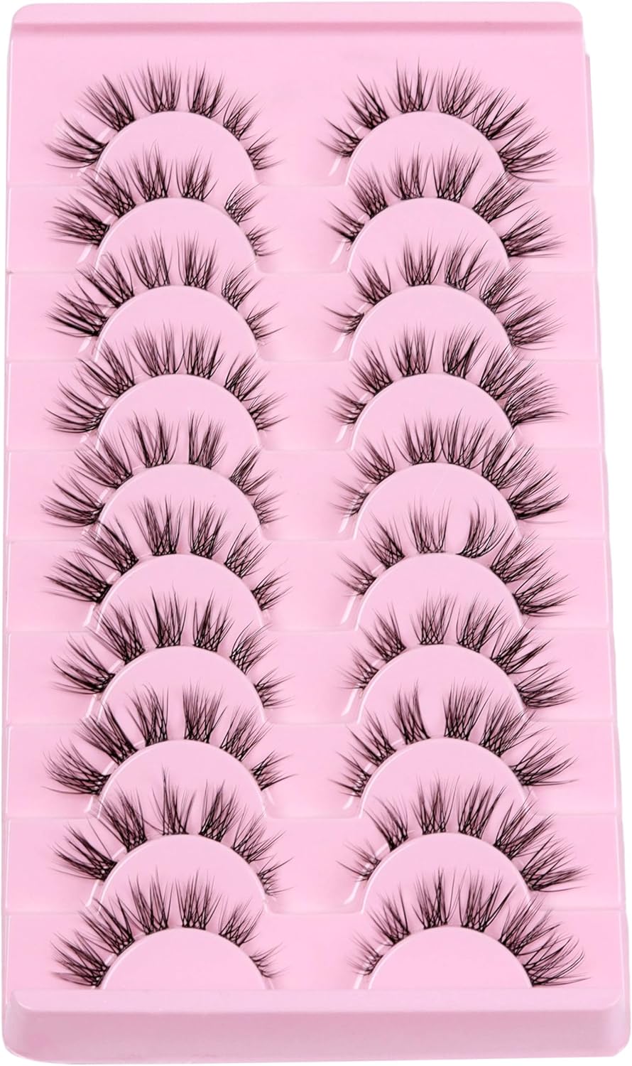10 Pairs Cluster Lash D Curl Russian Strip Lashes Fluffy False Eyelashes Individual Natural Thin Eyelashes DIY Eyelash Extensions at Home (02)