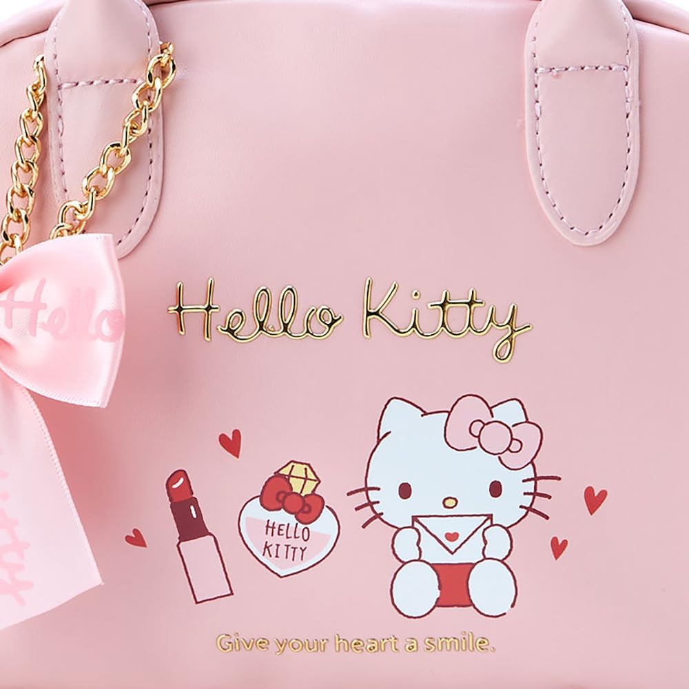 Sanrio 547352 Hello Kitty Mini Boston Bag with Shoulder Width 7.5 x Depth 2.8 x Height 5.7 inches (19 x 7 x 14.5 cm), Synthetic Leather