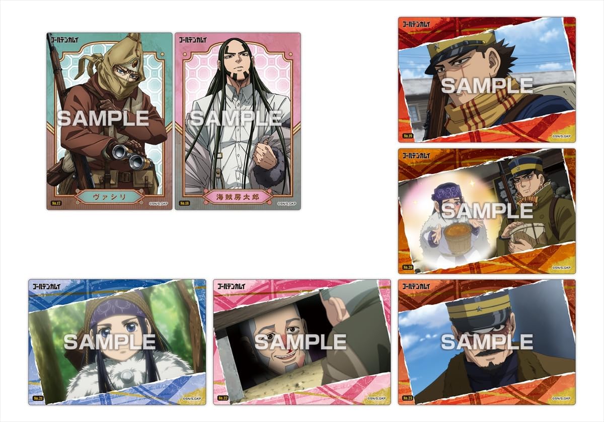 Golden Kamui TV Anime Clear Card Collection Gum, First Press Limited Edition, Box of 16 Packs (Candy Toy)
