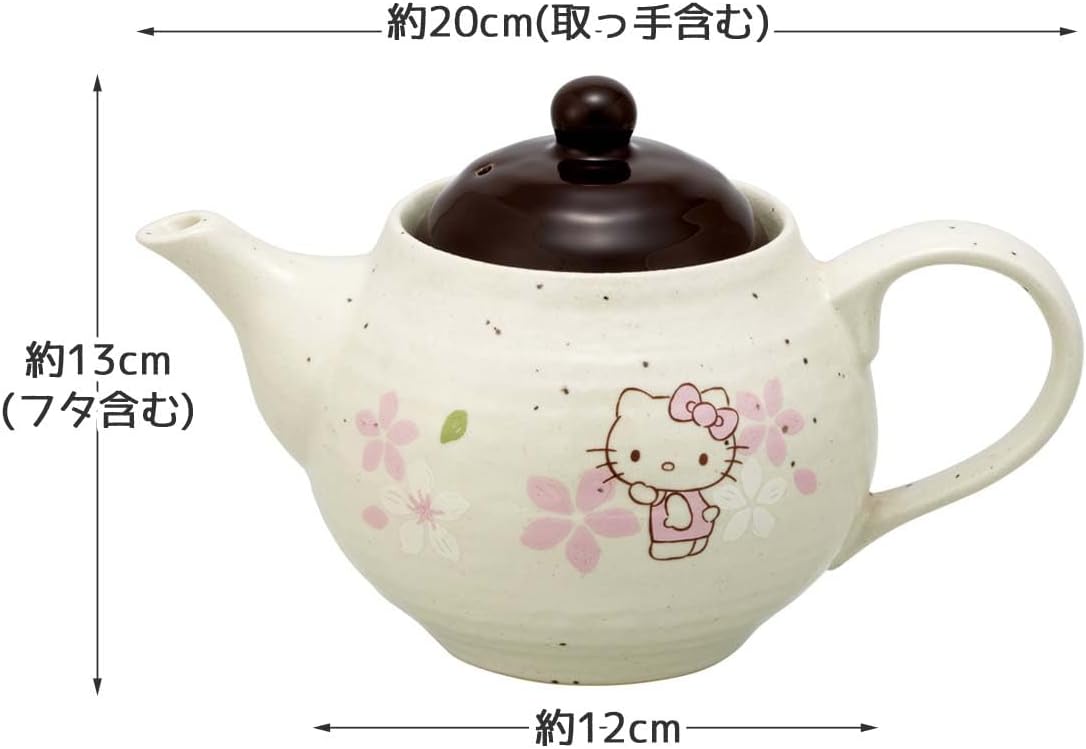 Skater CHMP1-A Mino Pot, Teapot, 15.2 fl oz (450 ml), Hello Kitty Sakura, Sanrio, Diameter 4.5 x Height 4.5 x Width 7.7 inches (11.5 x 11.5 x 19.5 cm)