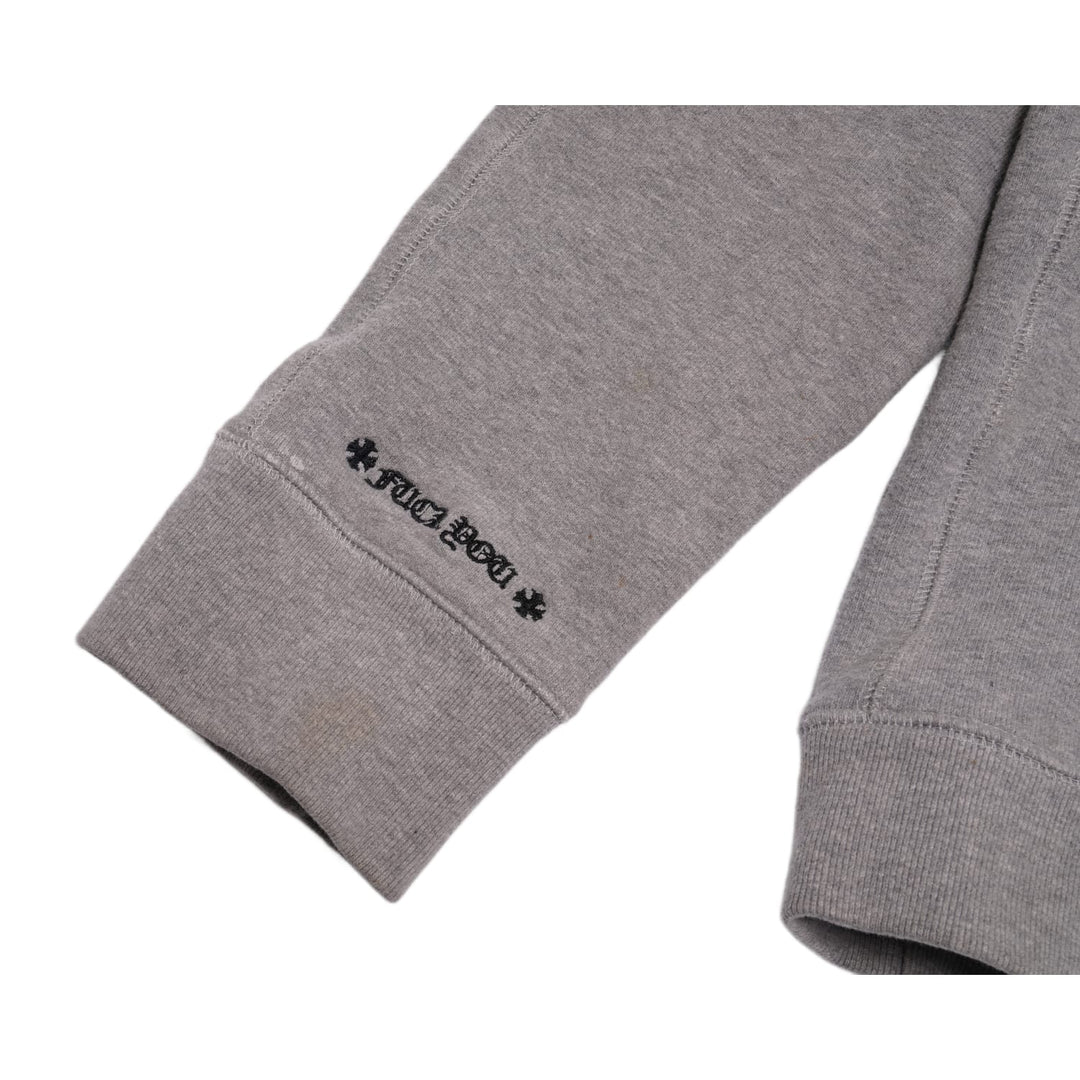CHROME HEARTS 'PLUS CROSS' PATCH GREY HOODIE