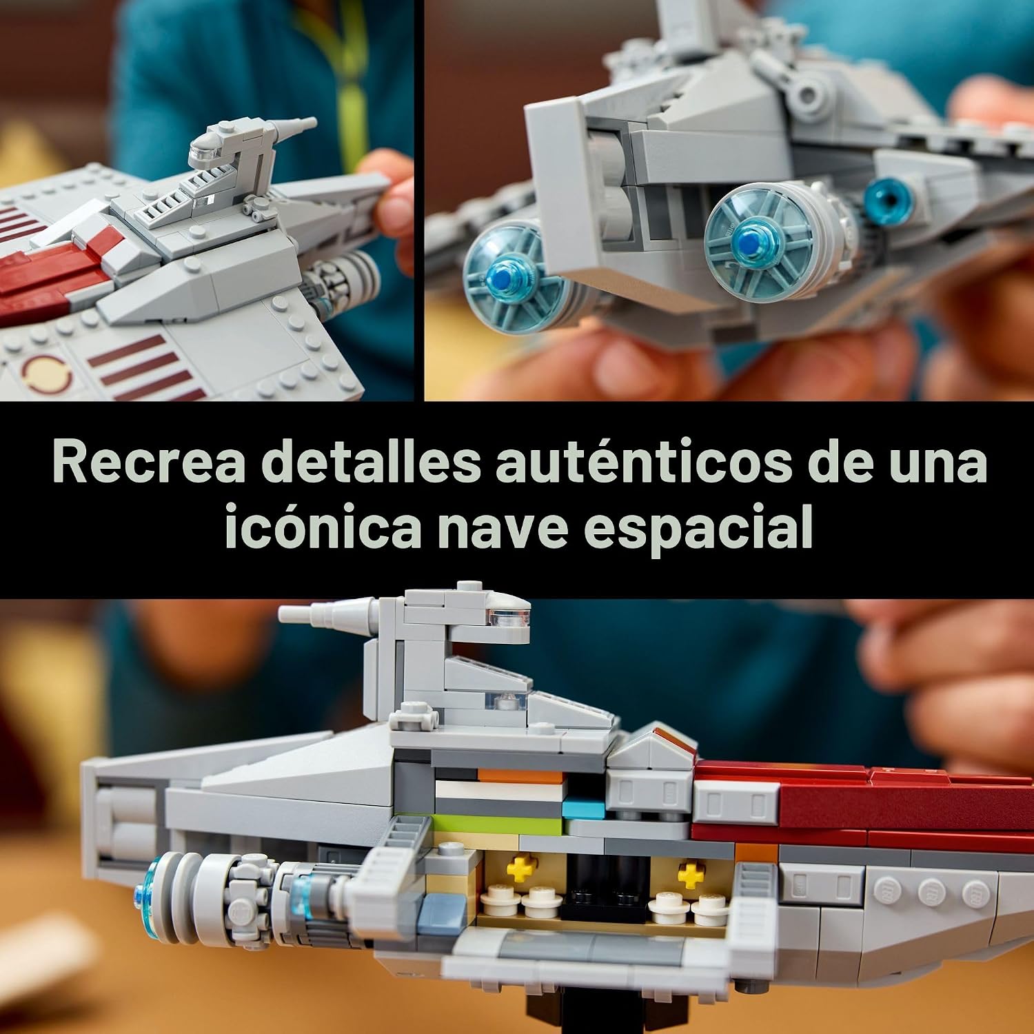 LEGO Star Wars Juego de construcción de nave de asalto clase Acclamator para adultos - Set de coleccionables de Star Wars con soporte de exhibición - Kit de construcción con 450 piezas - 75404