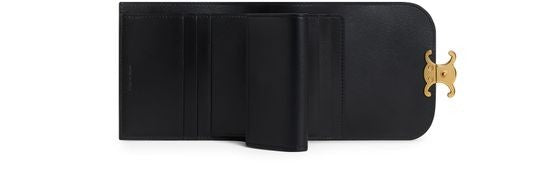 CELINE Triomphe small flap in shiny calfskin wallet - Image 4