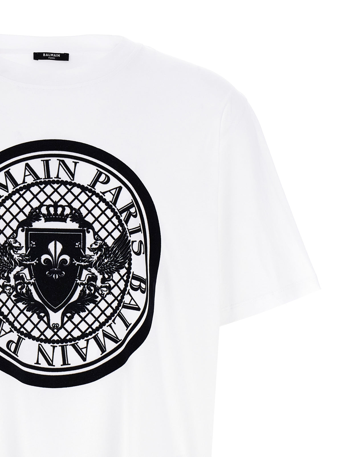 Balmain バルメインベルベットロゴTシャツ - Image 4