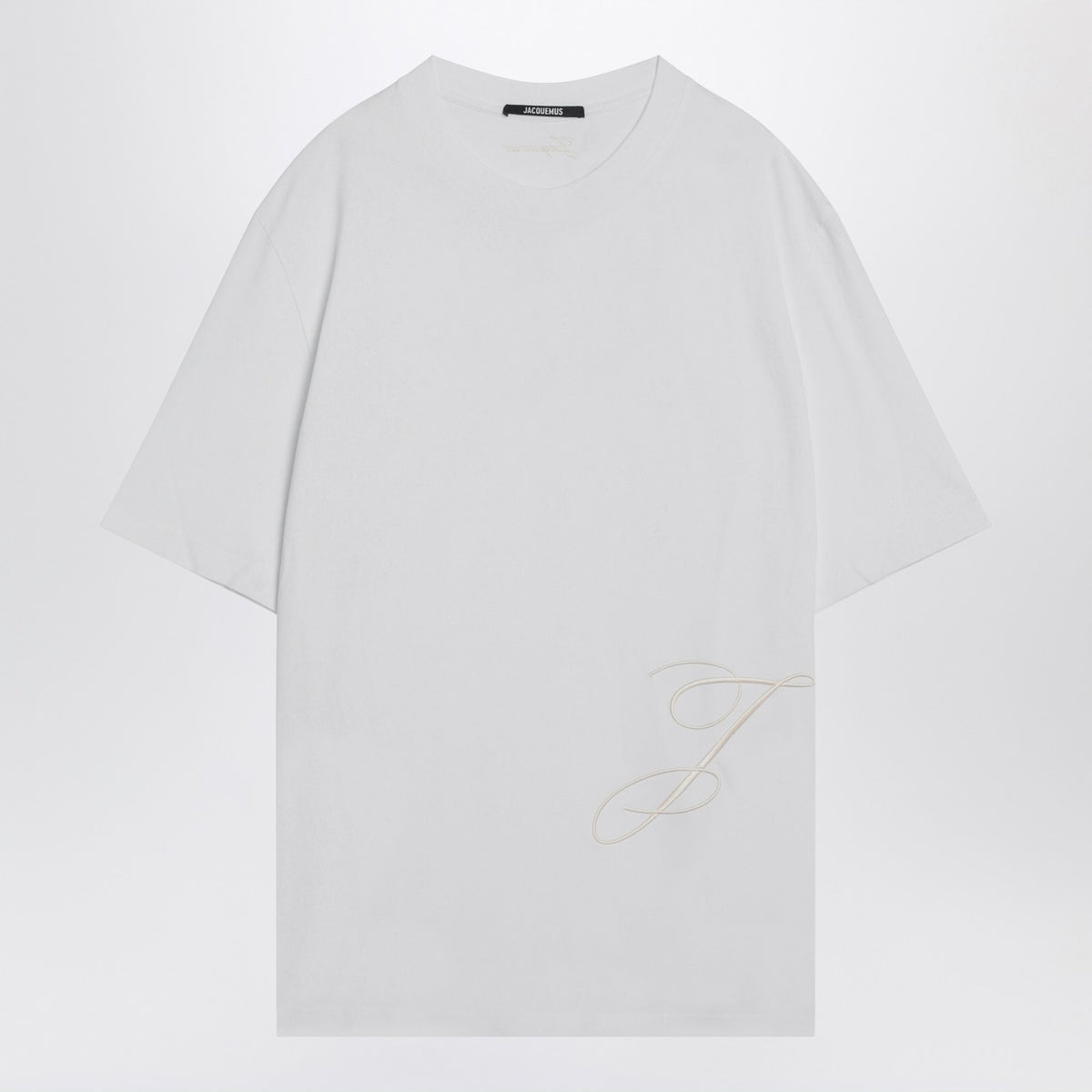 Jacquemus ジャックエマスホワイトコットンクルーネックTシャツ - Image 4