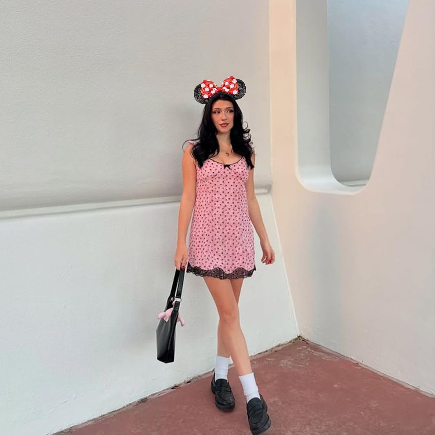 DRESHOW Mouse Ears Bow Sequins Party Decoration Cosplay Costume for Girls and Women