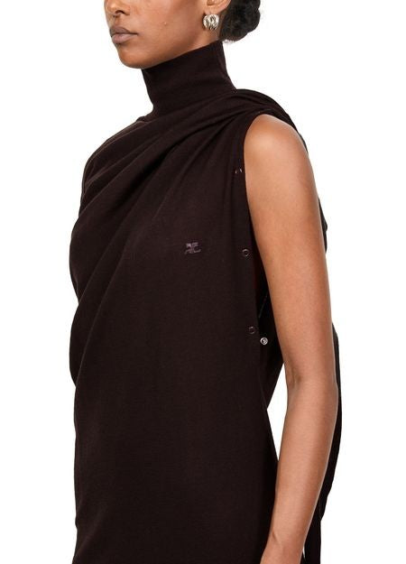 COURREGES One shoulder wool midi dress - Image 4