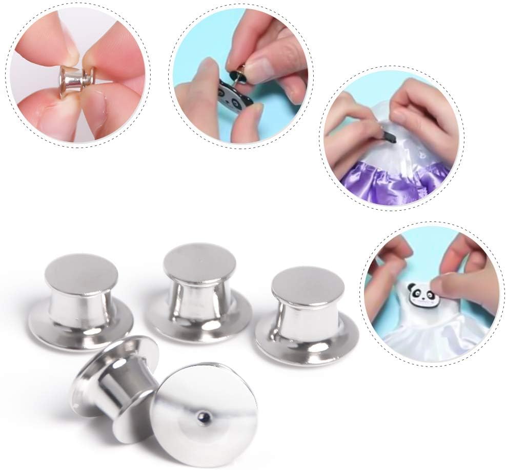 30 piezas de cierres de pin de metal con parte posterior de bloqueo | Nickel Plated Copper,convenient to carry, and blend seamlessly behind any pin,No Tools Required Spring Loaded Lock