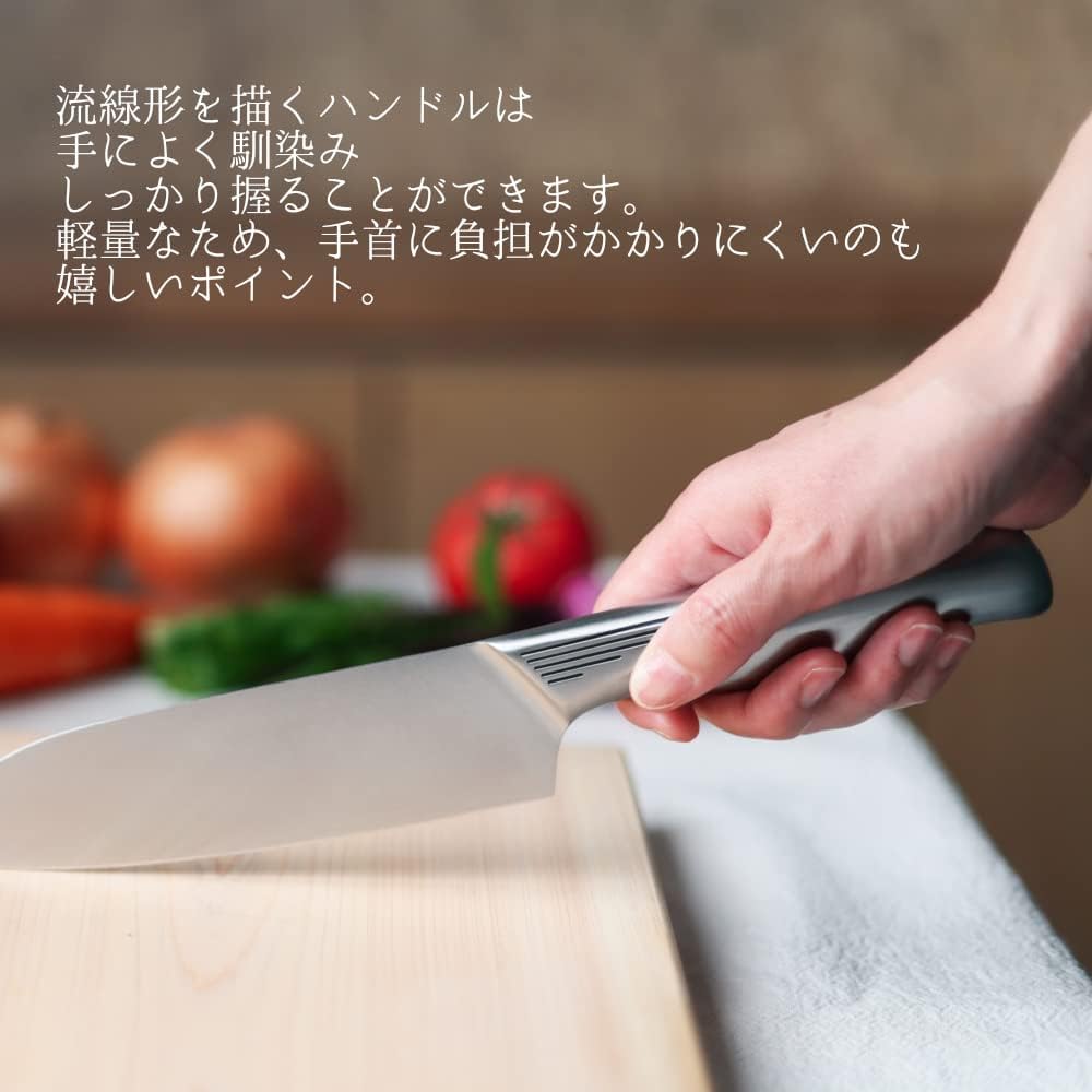 Triad Knife with 165mm Blade 【Riverline Established in Meiji 6, Veteran Cutlery Manufacturer】"All Stainless Steel, Streamlined Handle, Dishwasher Safe" Meat, Fish, Vegetables, Japanese Made