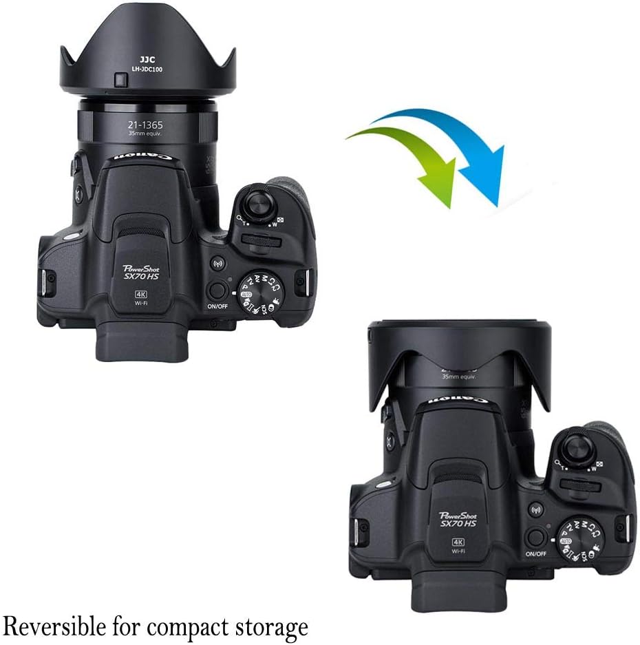 67mm Lens Hood Shade & Filter Adapter Canon PowerShot SX70 HS SX540 HS SX530 HS SX520 HS G3 X SX60 HS SX50 HS SX40 HS SX30 SX20 is a replacement for Canon LH-DC100 & FA-DC67B