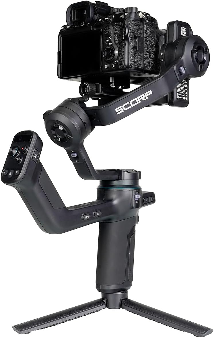 FeiyuTech SCORP-C2 Camera Stabilizer, Gimbal Stabilizer for Mirrorless/SLR, Camera Gimbal with Built-in AI Tracking for Sony Canon Panasonic Lumix Nikon Fujifilm Native Vertical Shooting Load Capacity