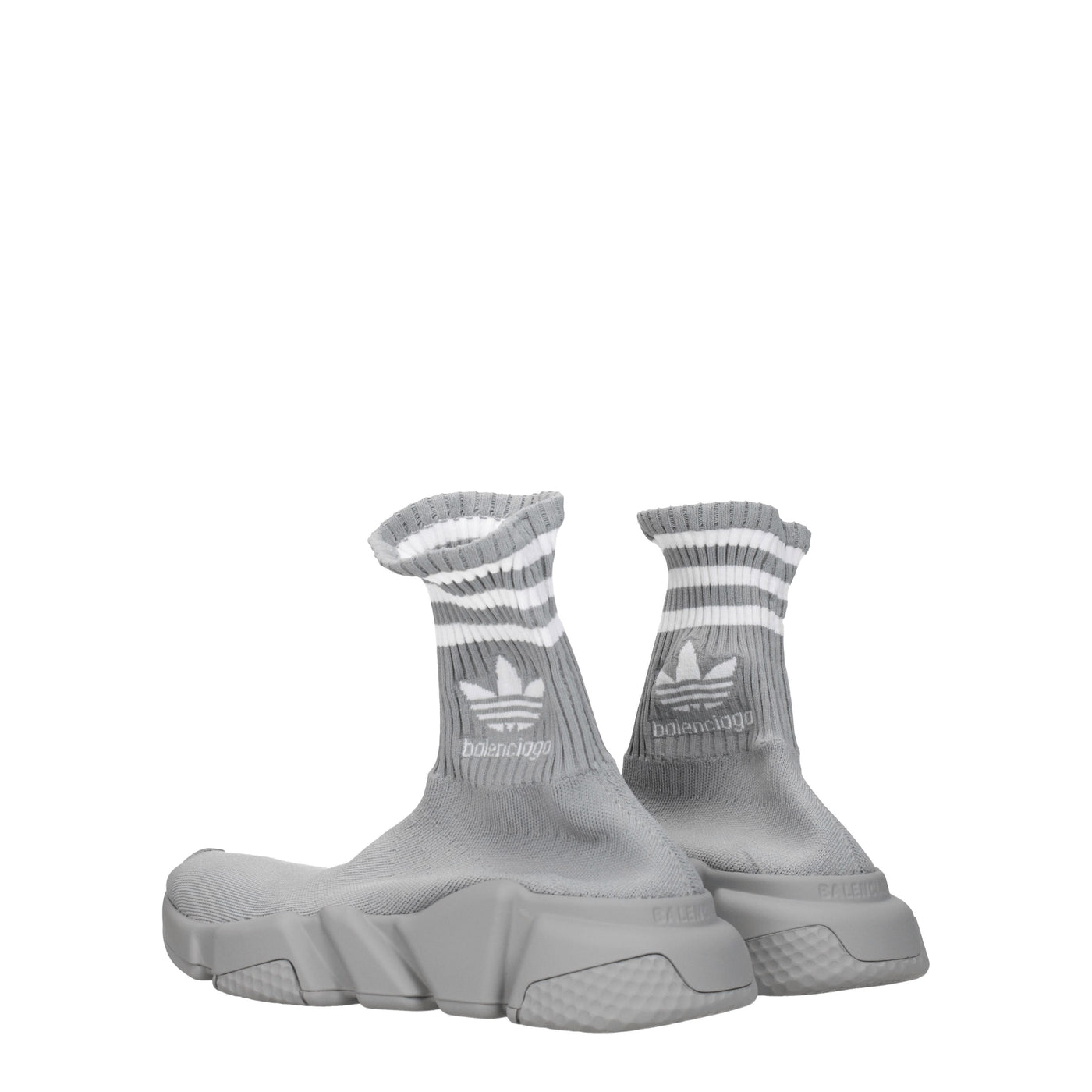 Balenciaga バレンシアガスニーカーアディダススピードレディースファブリックグレー/ホワイト - Image 4
