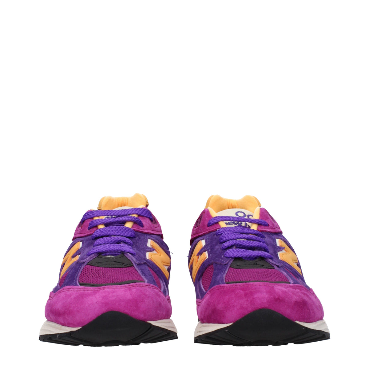 Designer Brand ニューバランススニーカー990メンズスエードパープル/イエロー - Image 4