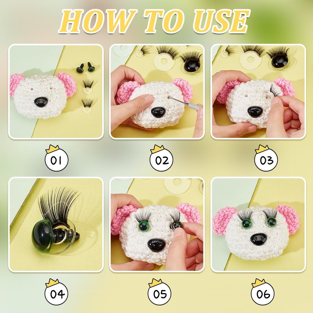 PH PandaHall Doll Washers, 20 Pieces, Stuffed Eyelashes, False Eyelashes, For Doll Eyelashes, DIY Doll Making, DIY, Sewing, Crafting Parts, Handmade Parts, Materials, Hole Diameter 0.2 inches (5.5 mm)