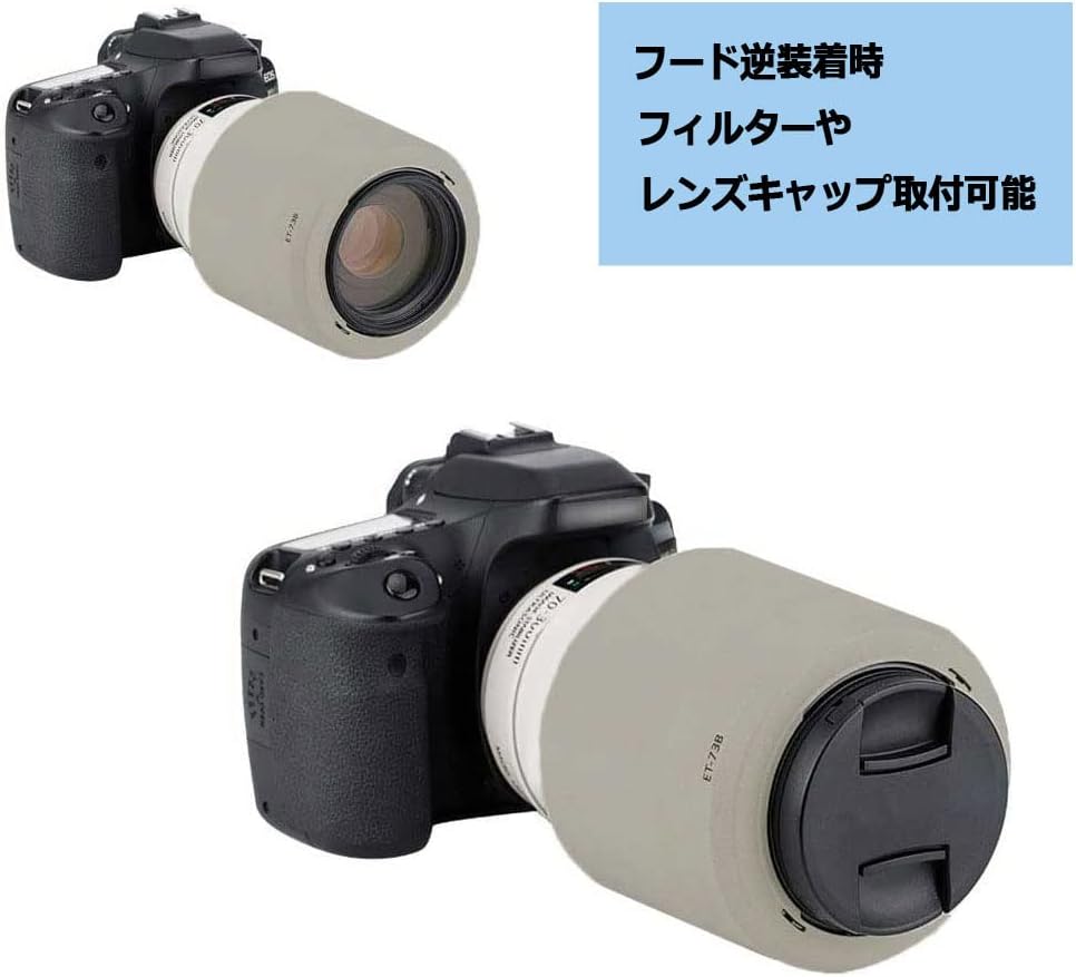 NinoLite ET-73B, EF70-300mm F4-5.6L IS USM Compatible Lens Hood, Compatible with Reverse Filters, Lens Caps