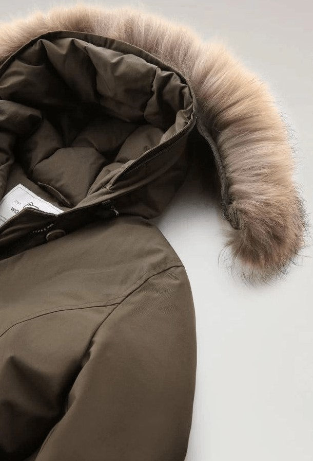 Woolrich ウールリッチパーカアークティックレディースコットングリーン/ダークグリーン - Image 4